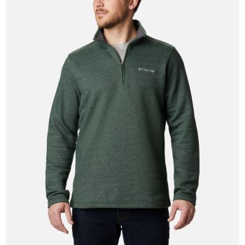 Columbia Great Hart Mountain III Half Zip Fleece, Pullover Verdes Para Hombre | 385946-FKN